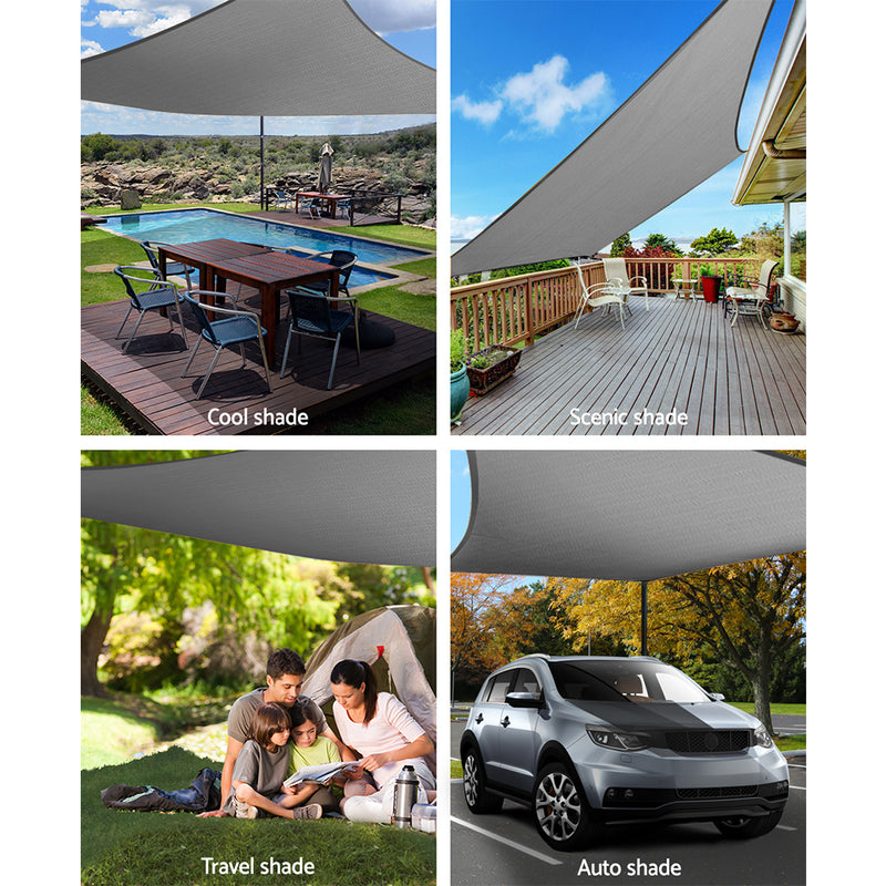 Sun Shade Sail Cloth Shadecloth Outdoor Canopy Square  280gsm 6x6m