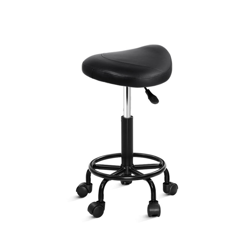 Salon Stool Black Swivel Barber SADDLE Hairdressing Bar Chairs Gas Lift