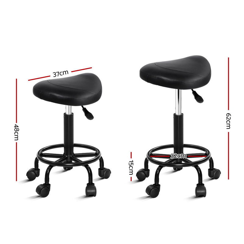 Salon Stool Black Swivel Barber SADDLE Hairdressing Bar Chairs Gas Lift