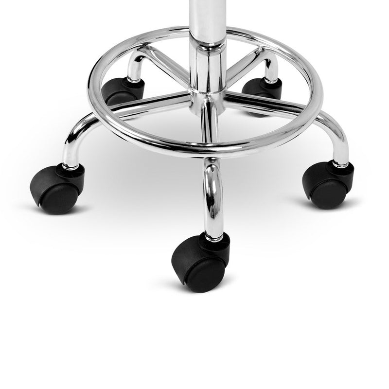 PU Leather Swivel Salon Stool - Black