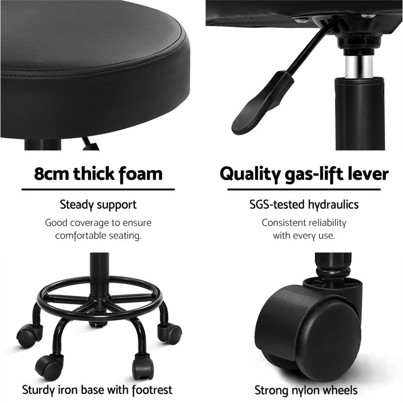 Round Salon Stool Stools Black Swivel Barber Hair Hydraulic Chairs Lift