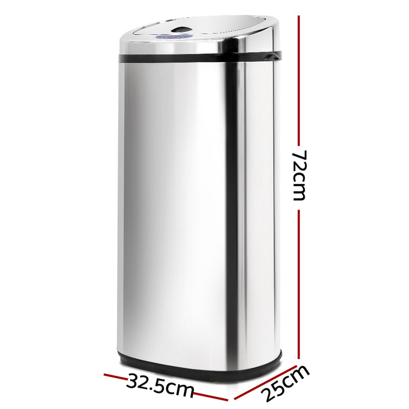 50L Stainless Steel Motion Sensor Rubbish Bin