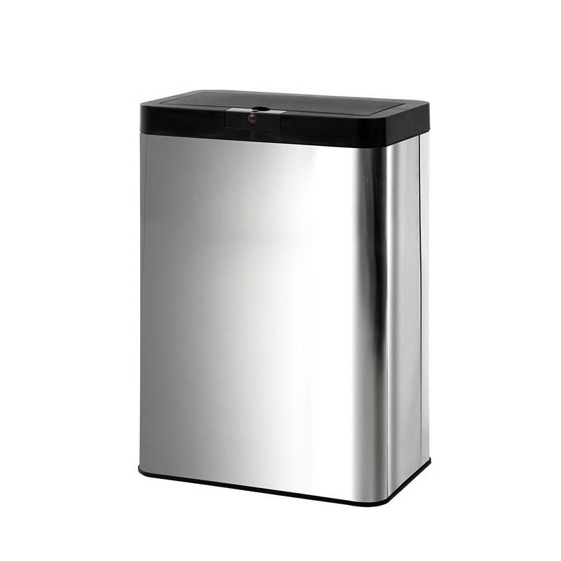 Stainless Steel Sensor Bin Rubbish Trash Bins Motion Automatic Touch Free 50L