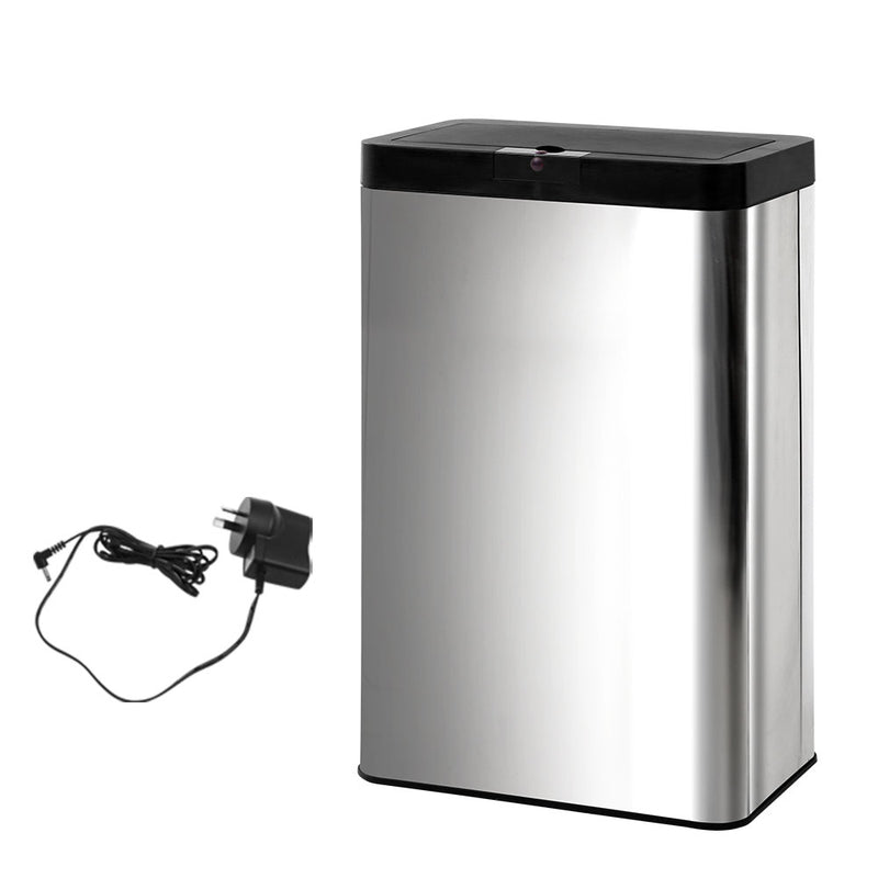 60L Stainless Steel Sensor Bin Rubbish Trash Bins Motion Automatic AC Adaptor