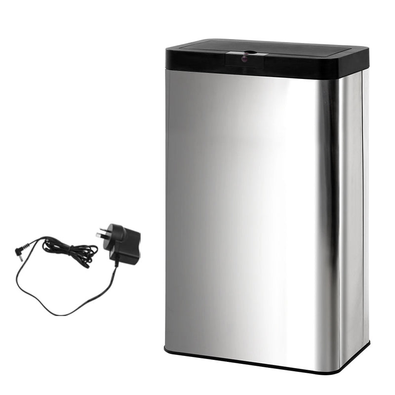 70L Stainless Steel Sensor Bin Rubbish Trash Bins Motion Automatic AC Adaptor