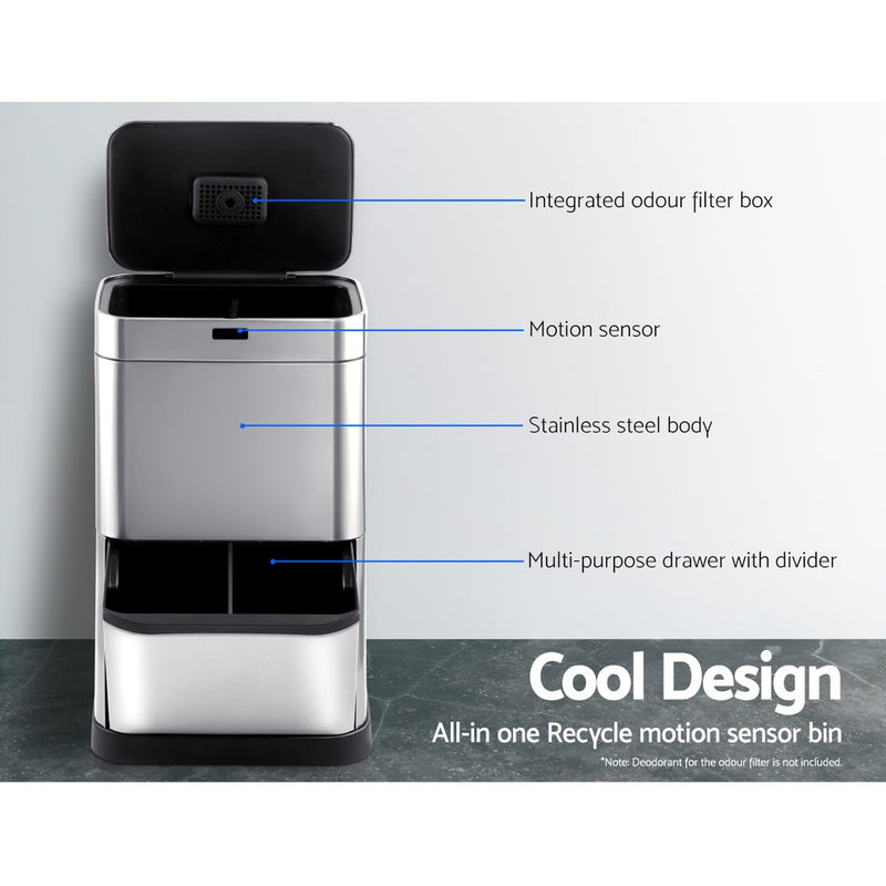 60L Recycle Sensor Bin
