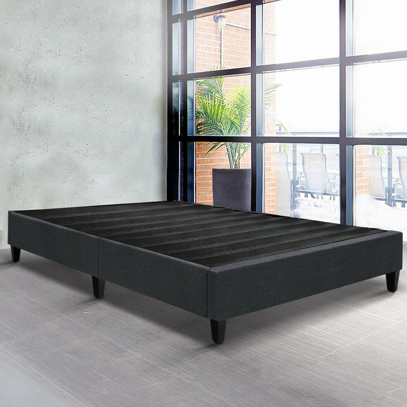 Bed Base Queen Size Frame Fabric Charcoal