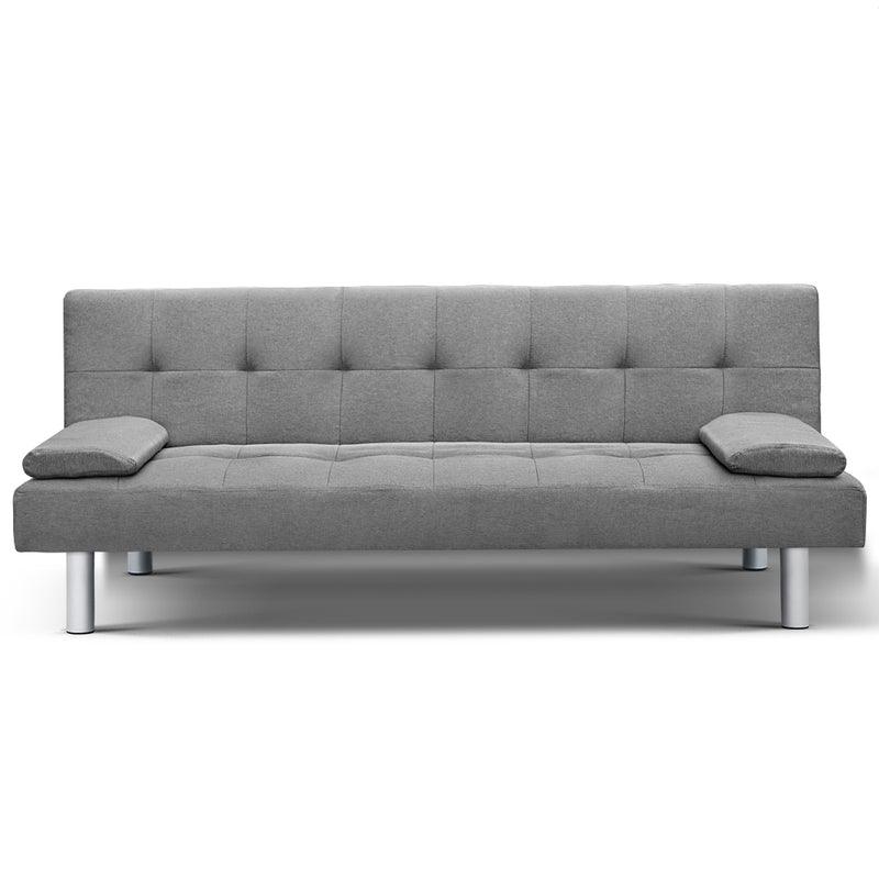 3 Seater Fabric Sofa Bed - Grey