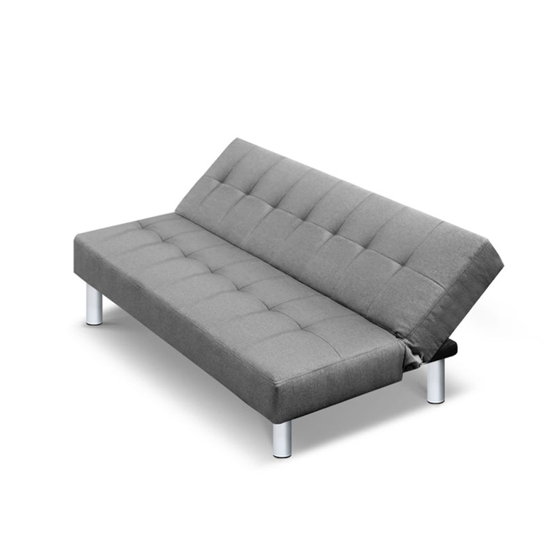 3 Seater Fabric Sofa Bed - Grey