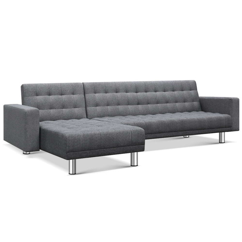 Modular Fabric Sofa Bed - Grey