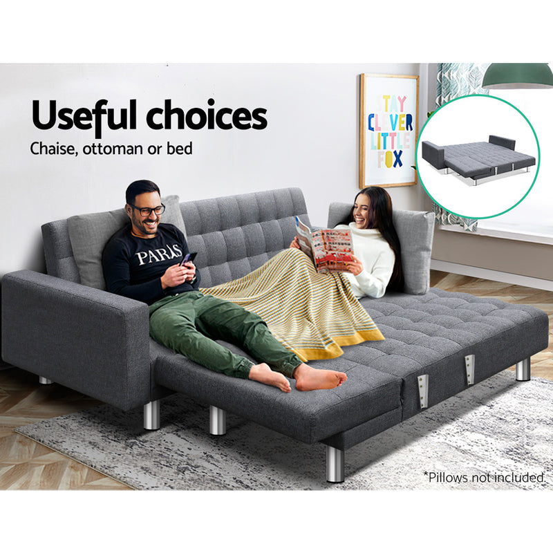 Modular Fabric Sofa Bed - Grey