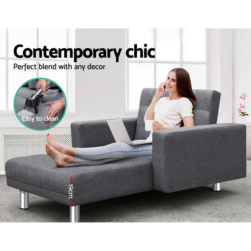 Modular Fabric Sofa Bed - Grey