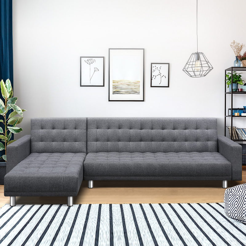 Modular Fabric Sofa Bed - Grey