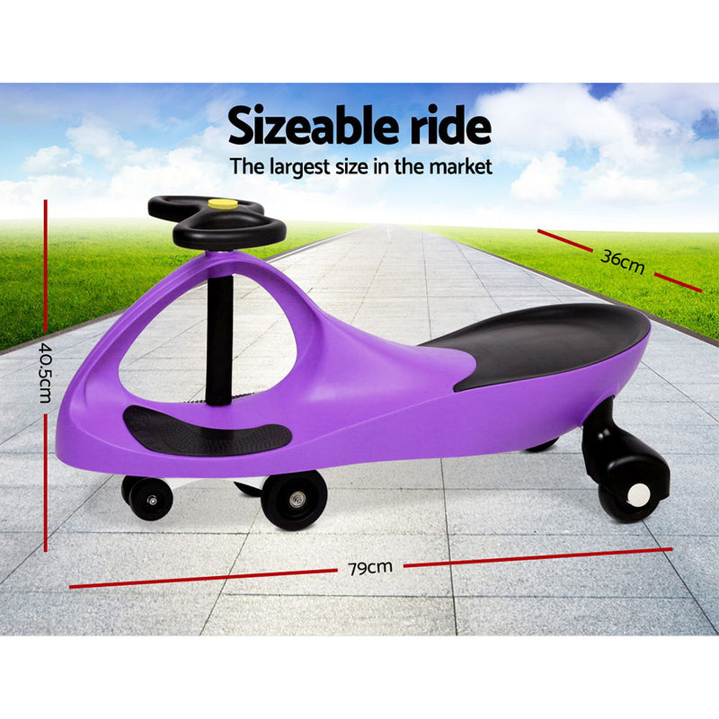 Keezi Kids Ride On Swing Car - Purple