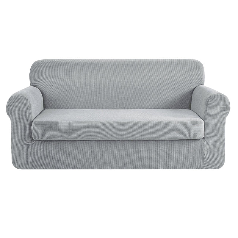 2-piece Sofa Cover Elastic Stretch Couch Covers Protector 3 Steater Grey