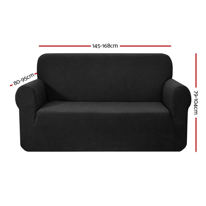 High Stretch Sofa Cover Couch Protector Slipcovers 2 Seater Black