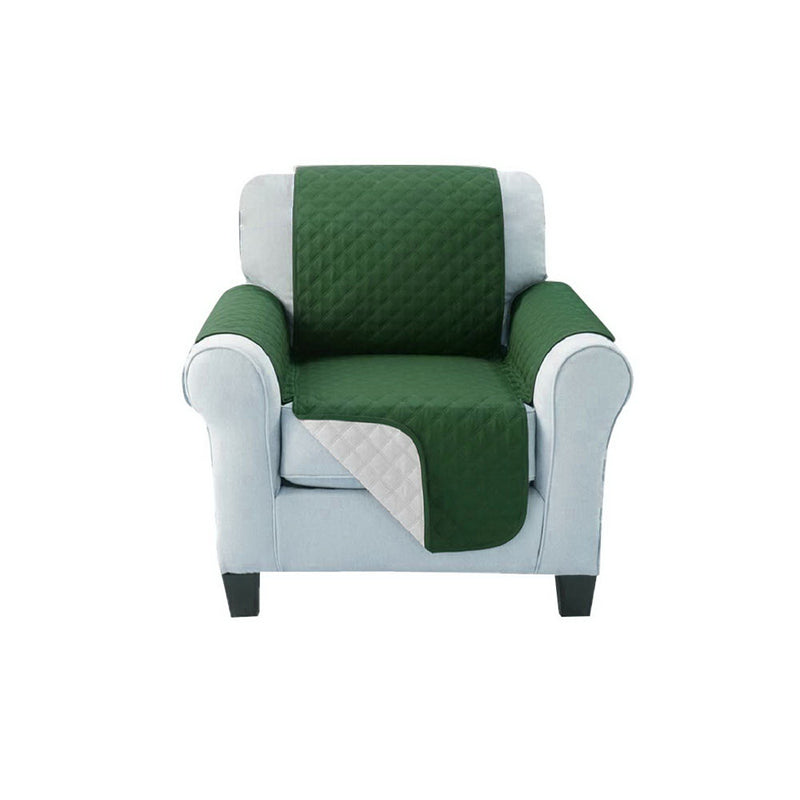 Sofa Cover Quilted Couch Covers Lounge Protector Slipcovers 1 Seater Green