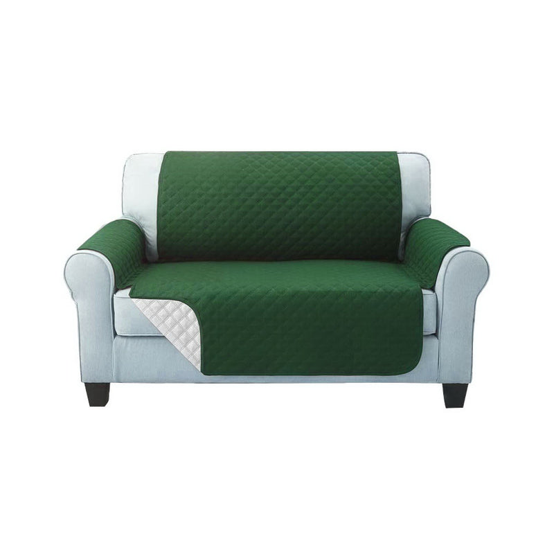 Sofa Cover Quilted Couch Covers Lounge Protector Slipcovers 2 Seater Green