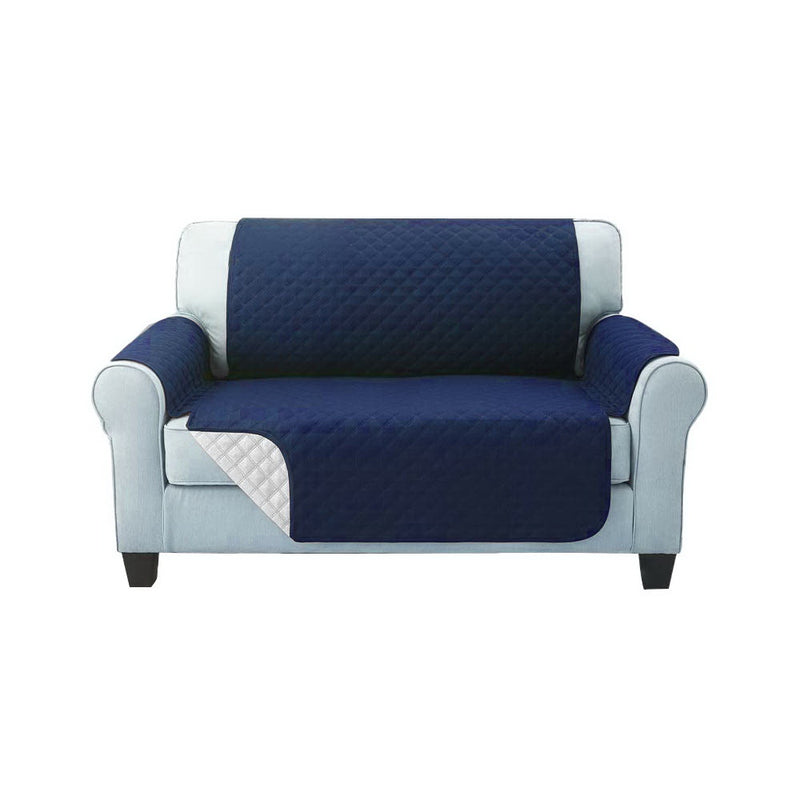 Sofa Cover Quilted Couch Covers Lounge Protector Slipcovers 2 Seater Navy