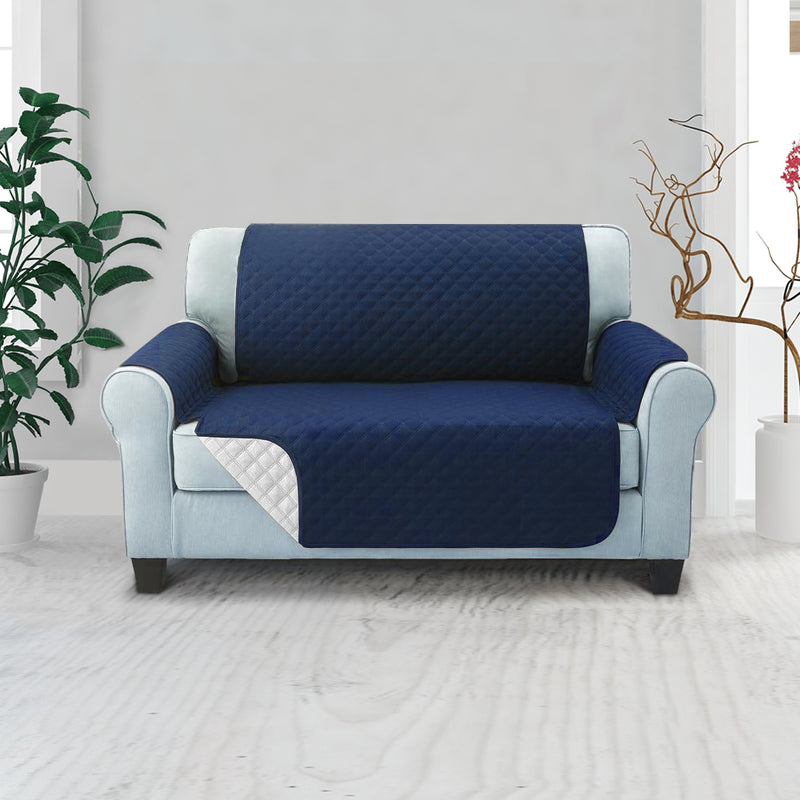 Sofa Cover Quilted Couch Covers Lounge Protector Slipcovers 2 Seater Navy