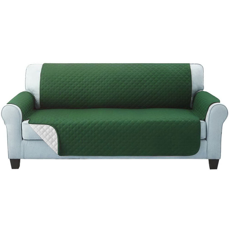 Sofa Cover Quilted Couch Covers Lounge Protector Slipcovers 3 Seater Green