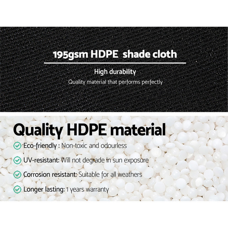 1.83 x 20m Shade Sail Cloth - Black