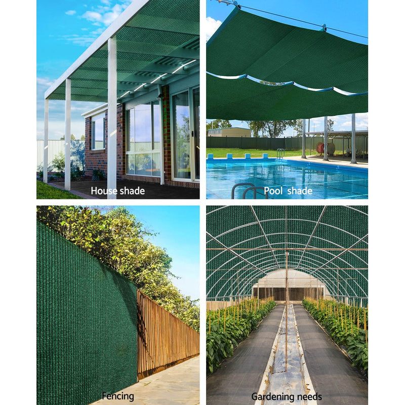 50% UV Sun Shade Cloth Shadecloth Sail Roll Mesh Garden Outdoor 1.83x30m Green