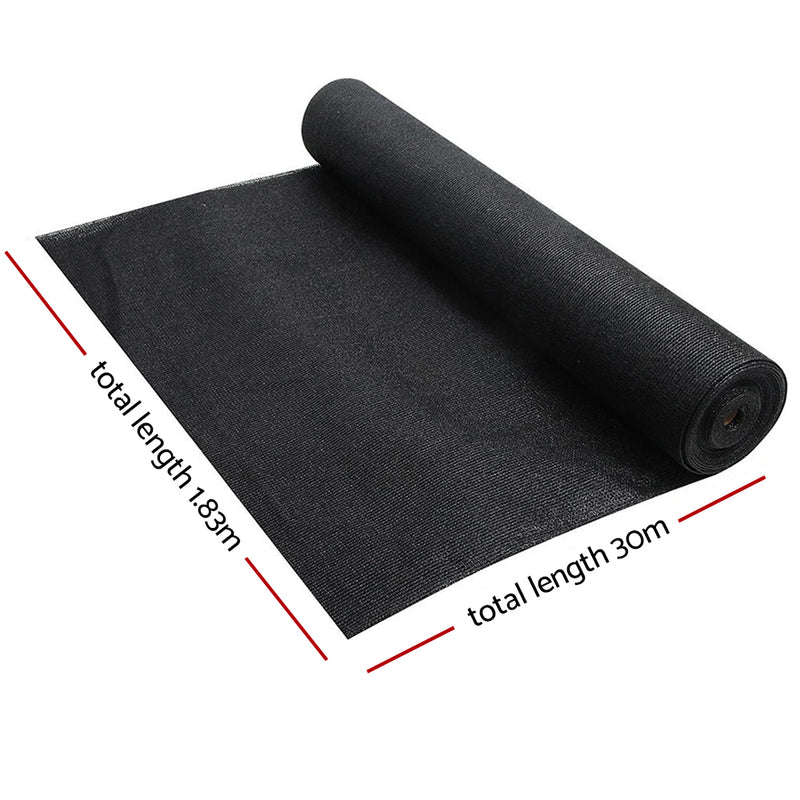 1.83 x 30m Shade Sail Cloth - Black