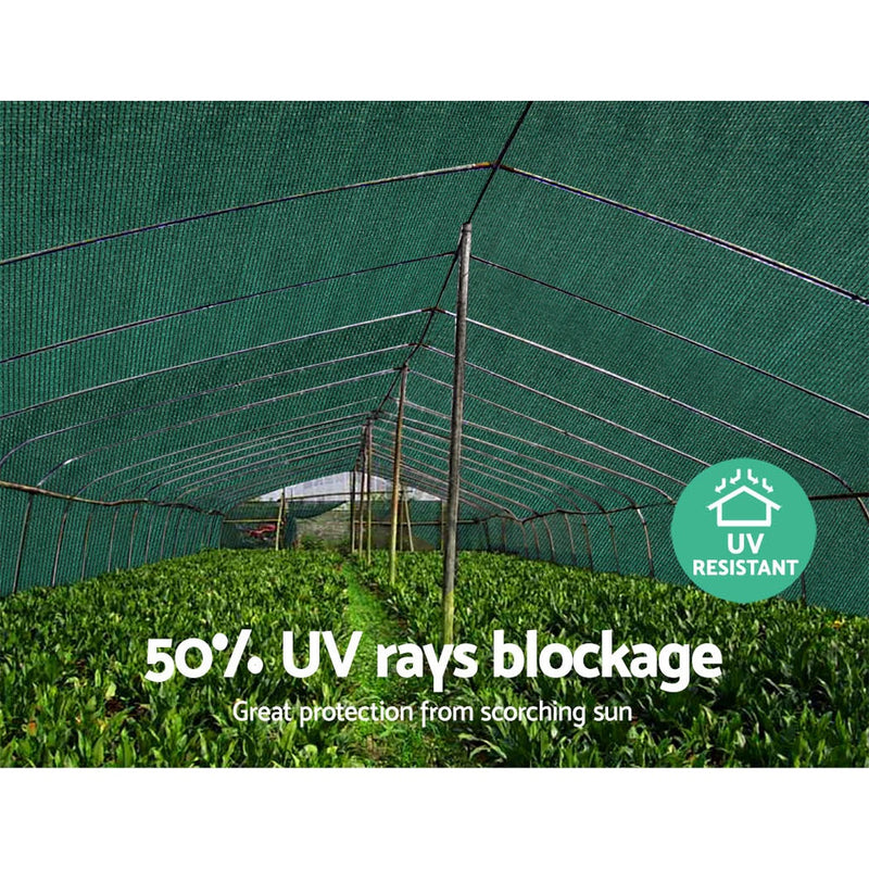 50% UV Sun Shade Cloth Shadecloth Sail Roll Mesh Garden Outdoor 1.83x50m Green