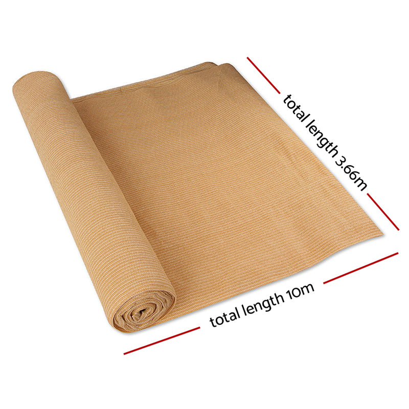 3.66 x 10m Shade Sail Cloth - Beige