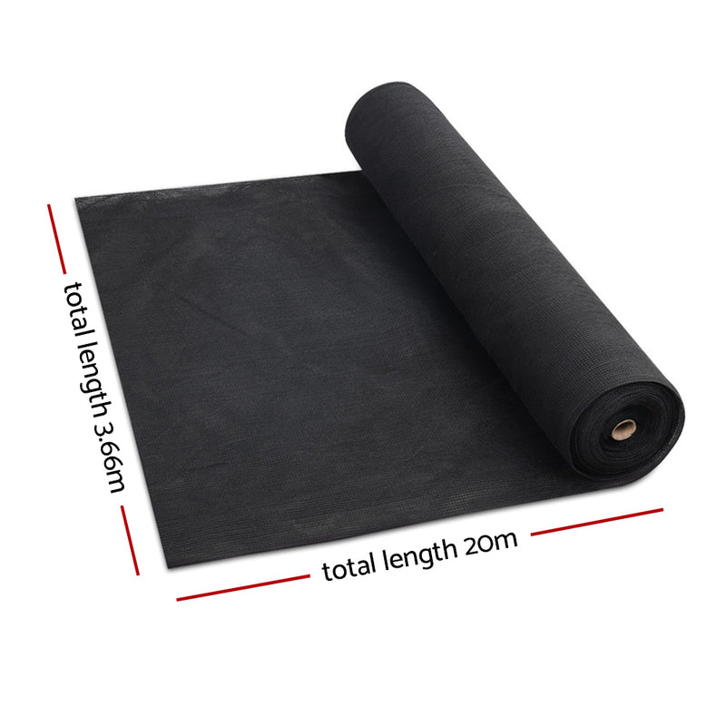 3.66x20m 30% UV Shade Cloth Shadecloth Sail Garden Mesh Roll Outdoor Black