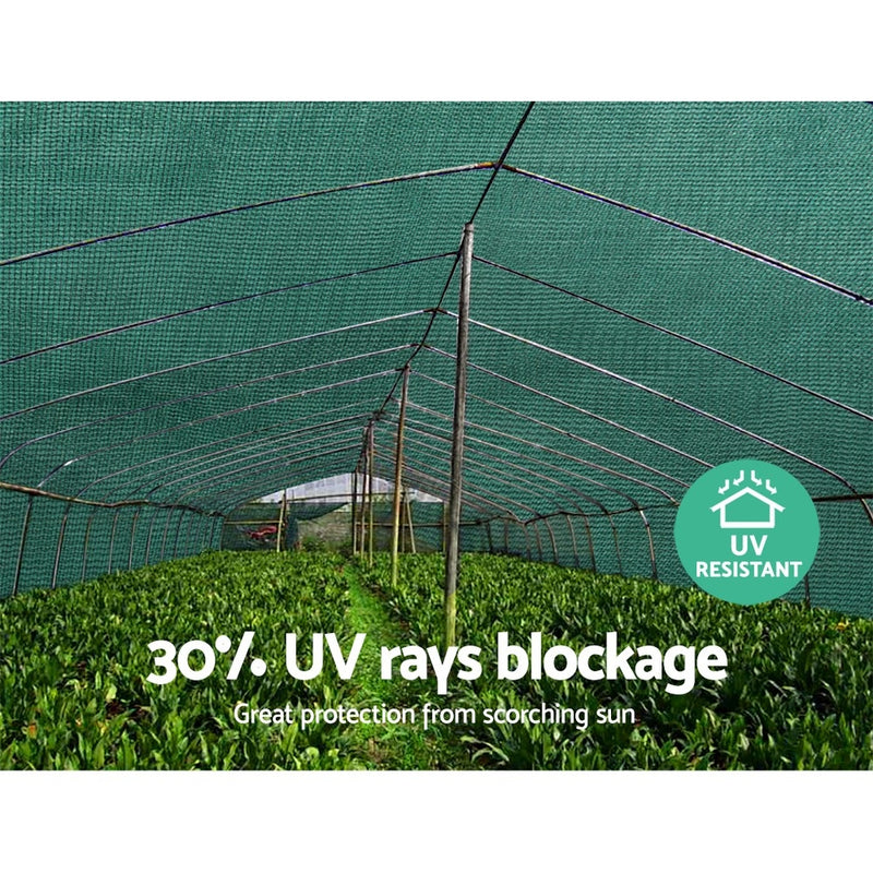 3.66x20m 30% UV Shade Cloth Shadecloth Sail Garden Mesh Roll Outdoor Green