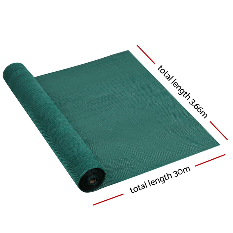 3.66x30m 50% UV Shade Cloth Shadecloth Sail Garden Mesh Roll Outdoor Green