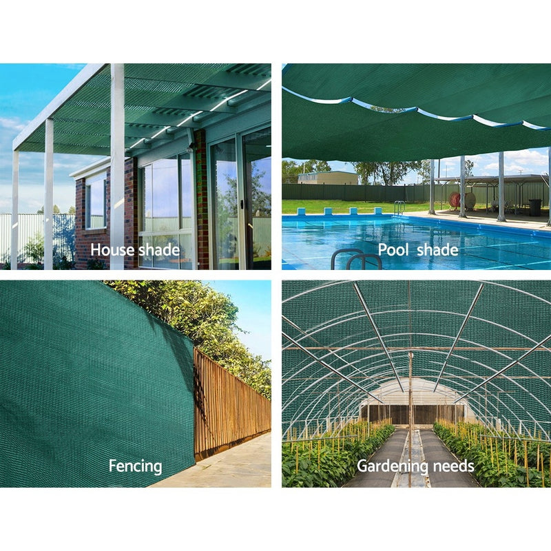 3.66x30m 50% UV Shade Cloth Shadecloth Sail Garden Mesh Roll Outdoor Green