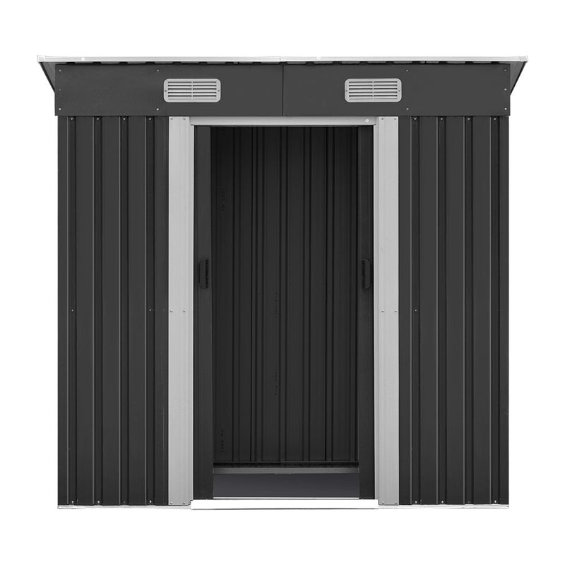 1.94 x 1.21m metal Tool Shed - Grey