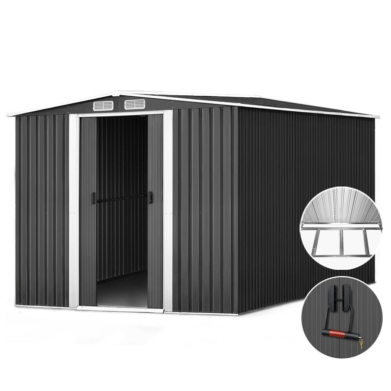 2.02 x 3.2m Metal Shed - Grey