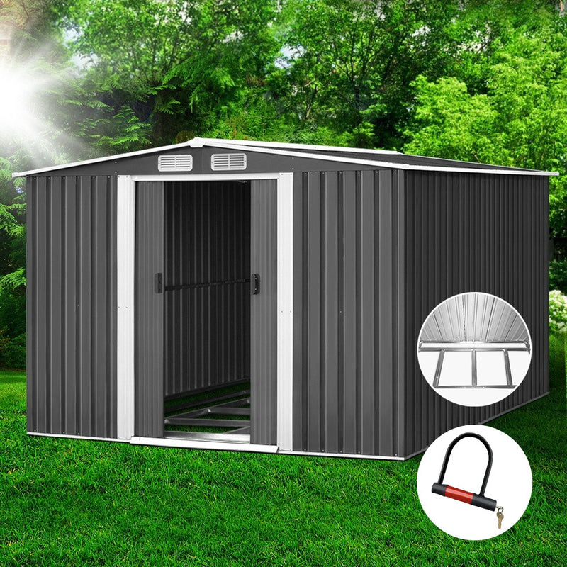 2.02 x 3.2m Metal Shed - Grey