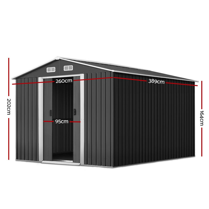 Garden Shed Workshop Shelter Metal Tool 2.6x3.9x2M