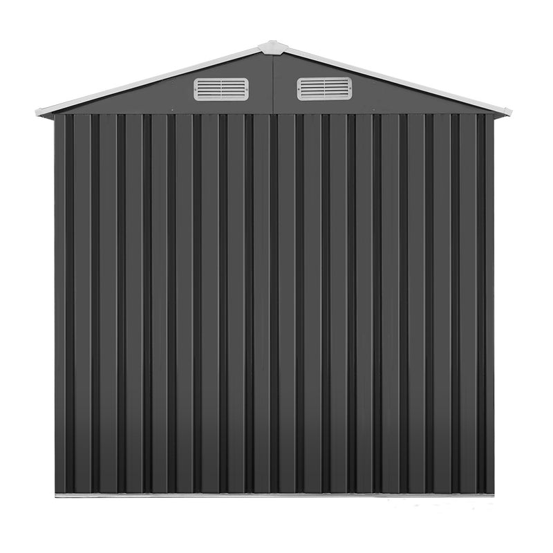 1.25 x 1.95m Steel Garden Shed - Grey