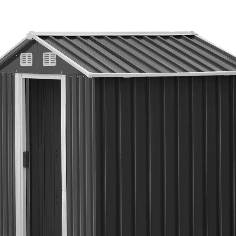 1.25 x 1.95m Steel Garden Shed - Grey