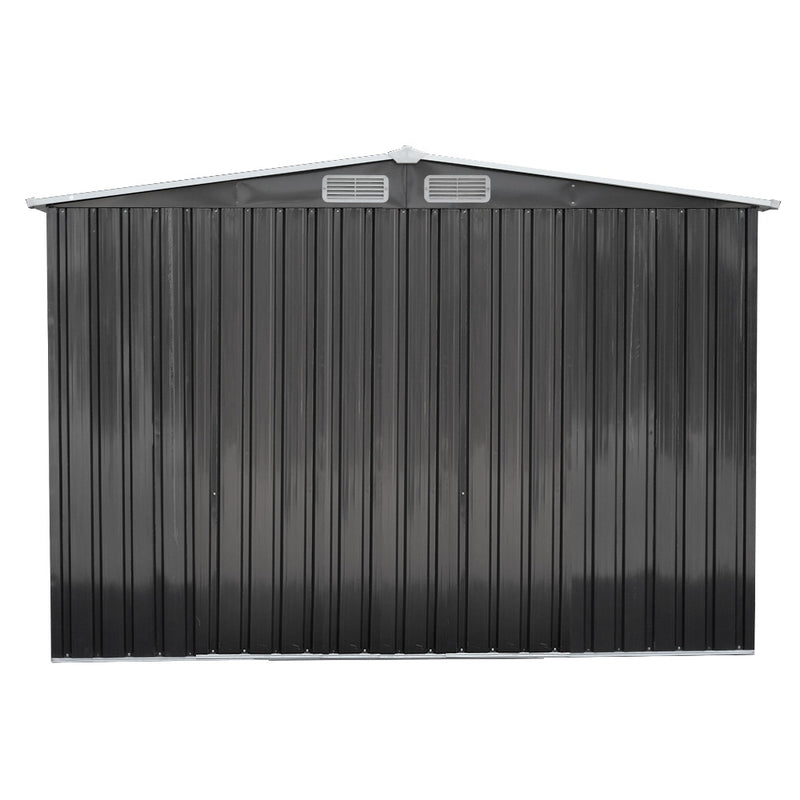 2.57 x 2.57m Steel Base Garden Shed - Grey