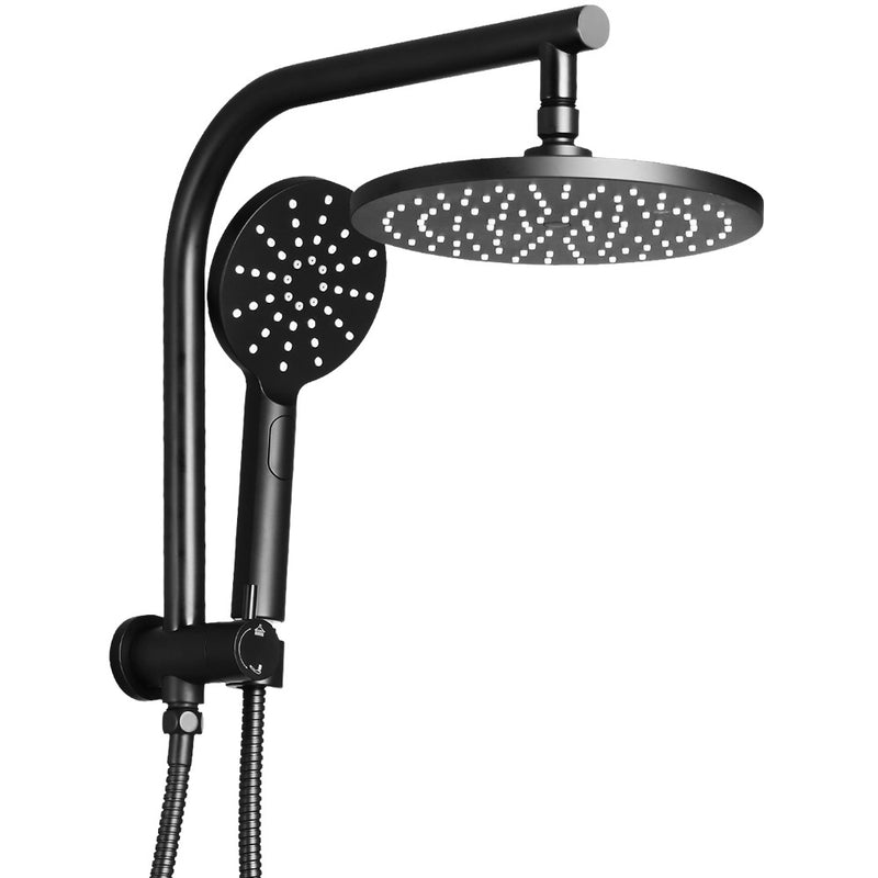 9'' Rain Shower Head Set Round Handheld High Pressure Wall Black