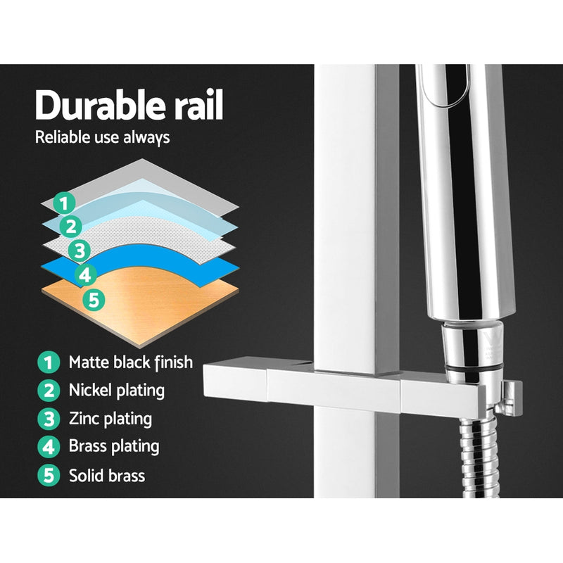 8'' Rain Shower Head Taps Square Handheld High Pressure Wall Chrome