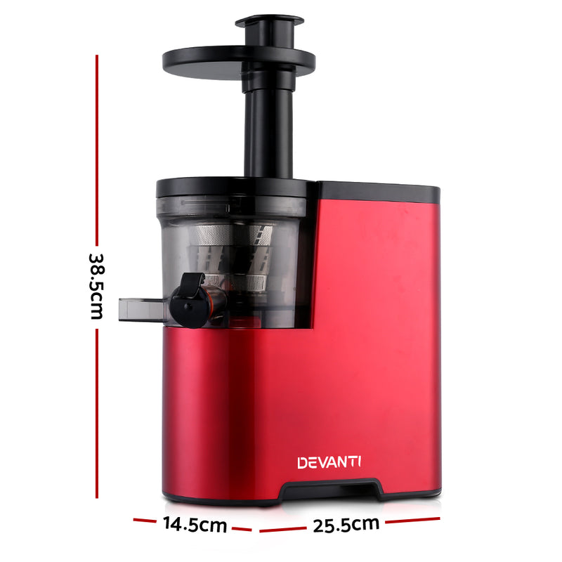 Devanti Cold Press Slow Juicer Red