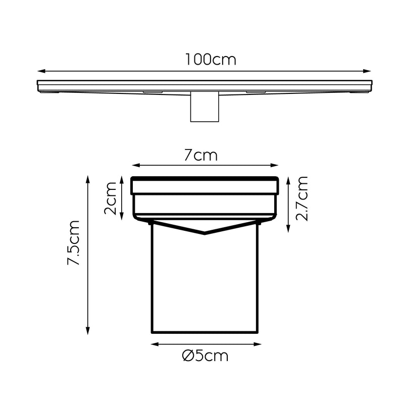 Shower Grate Square 1000mm Stainless Steel Grates Drain Floor Waste Bath