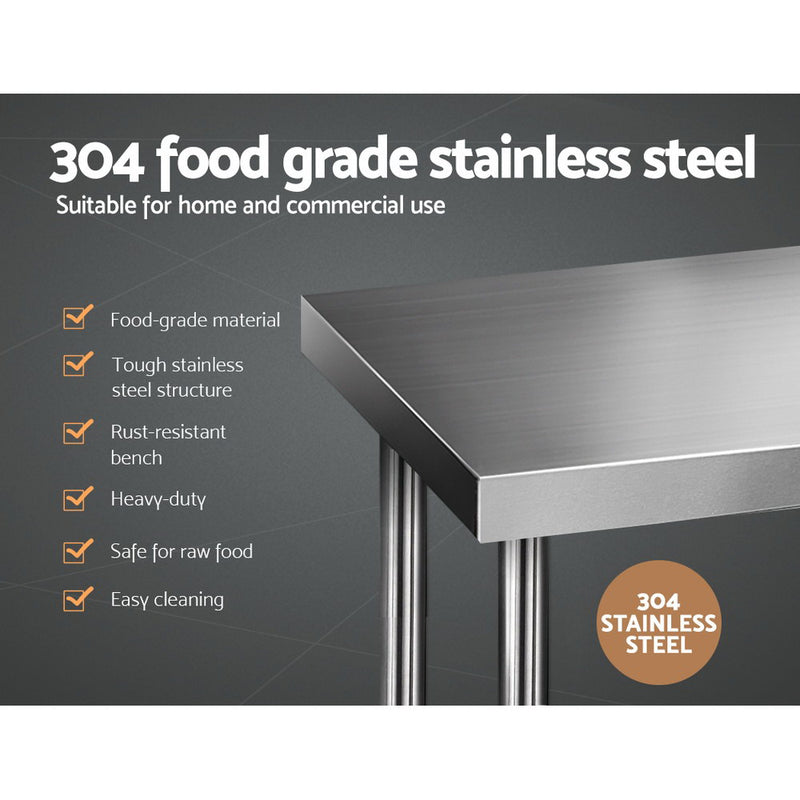 1219 x 610mm Commercial Stainless Steel Kitchen Bench