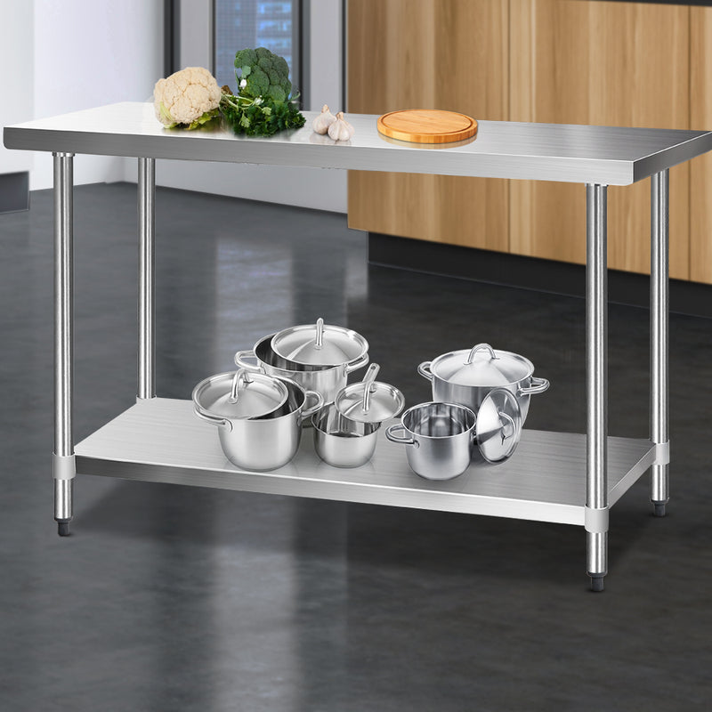 1524 x 610mm Commercial Stainless Steel Kitchen Bench