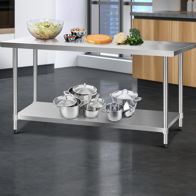 1829 x 762mm Commercial Stainless Steel Kitchen Bench