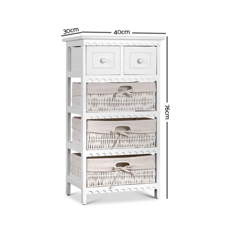 3 Basket Storage Drawers - White