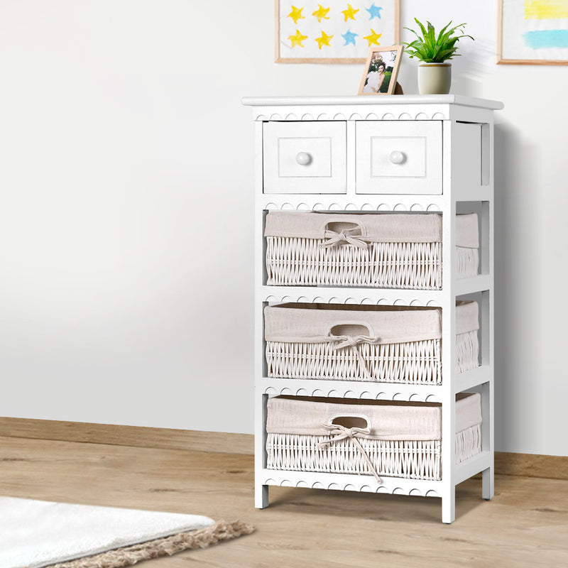 3 Basket Storage Drawers - White